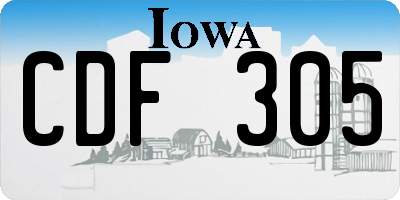 IA license plate CDF305