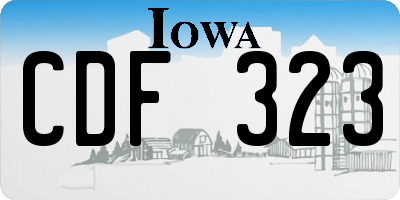 IA license plate CDF323