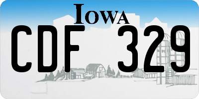 IA license plate CDF329