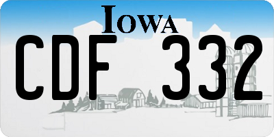 IA license plate CDF332