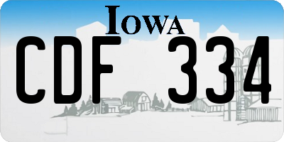 IA license plate CDF334