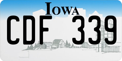 IA license plate CDF339