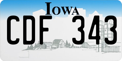 IA license plate CDF343