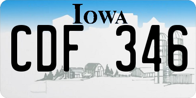 IA license plate CDF346