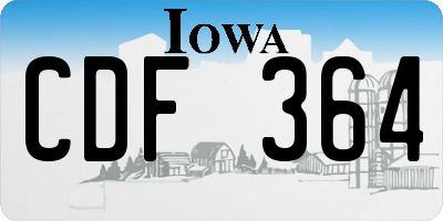 IA license plate CDF364