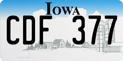 IA license plate CDF377