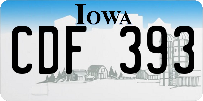 IA license plate CDF393