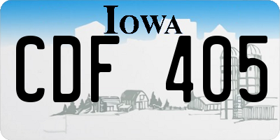 IA license plate CDF405