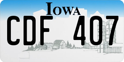 IA license plate CDF407