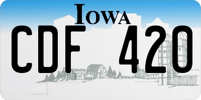 IA license plate CDF420