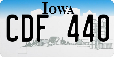 IA license plate CDF440