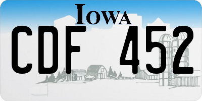 IA license plate CDF452