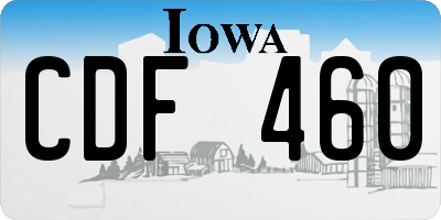IA license plate CDF460