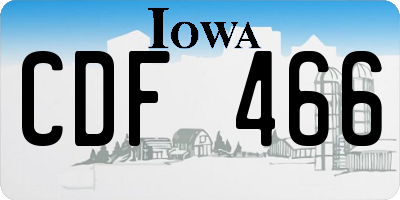 IA license plate CDF466