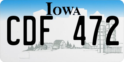 IA license plate CDF472