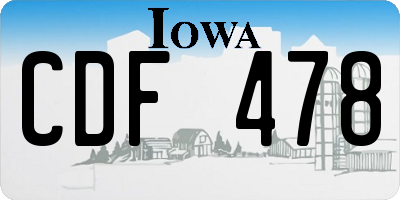 IA license plate CDF478