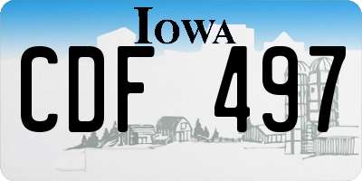 IA license plate CDF497