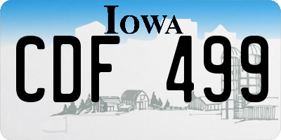IA license plate CDF499