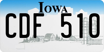 IA license plate CDF510