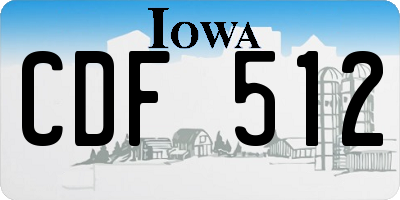 IA license plate CDF512