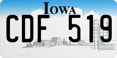 IA license plate CDF519