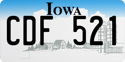 IA license plate CDF521