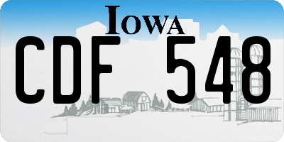 IA license plate CDF548