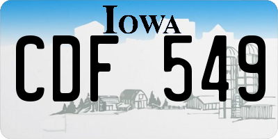 IA license plate CDF549