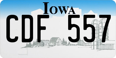 IA license plate CDF557