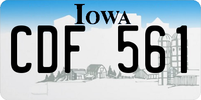 IA license plate CDF561
