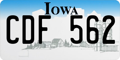IA license plate CDF562