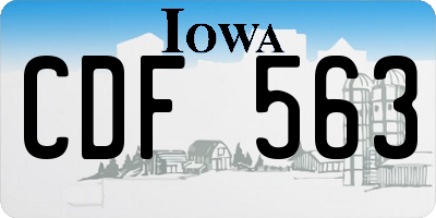 IA license plate CDF563