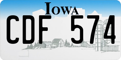 IA license plate CDF574