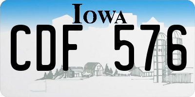 IA license plate CDF576