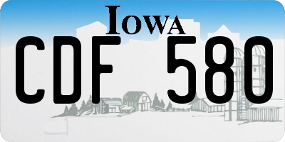 IA license plate CDF580