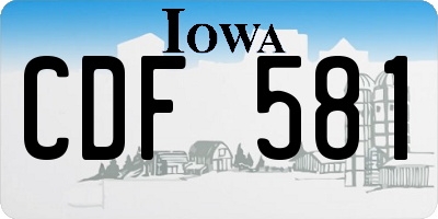 IA license plate CDF581