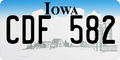 IA license plate CDF582