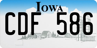IA license plate CDF586