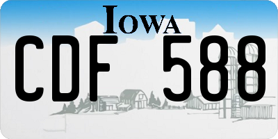 IA license plate CDF588
