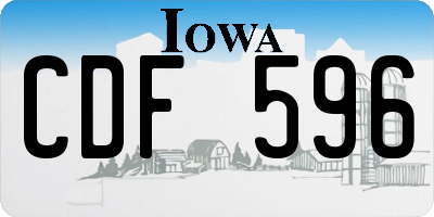 IA license plate CDF596