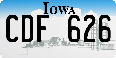 IA license plate CDF626