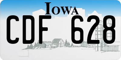 IA license plate CDF628