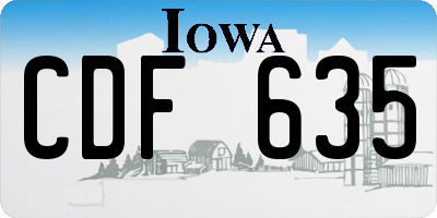 IA license plate CDF635