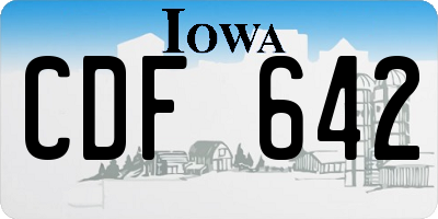 IA license plate CDF642