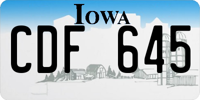 IA license plate CDF645