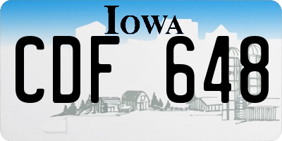 IA license plate CDF648
