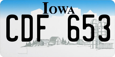 IA license plate CDF653