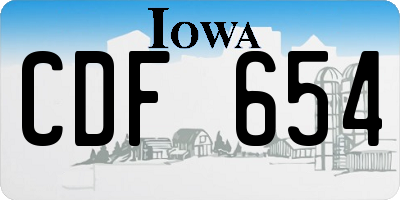 IA license plate CDF654