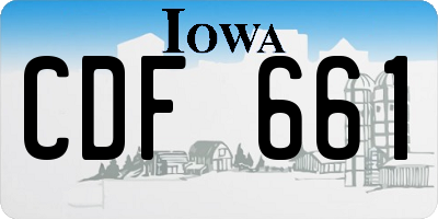 IA license plate CDF661