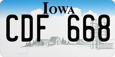 IA license plate CDF668